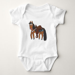 Cute Cartoon Western Horse Baby Bodysuit