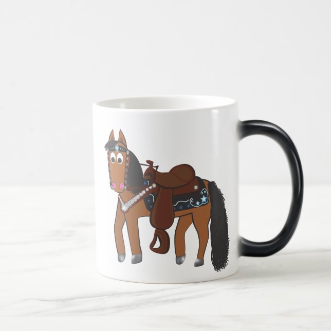 Cute Cartoon Western Horse Magic Mug (Right)