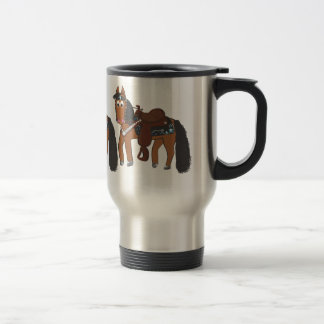 Cute Cartoon Western Horse Travel Mug