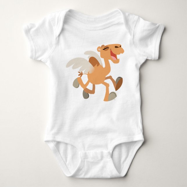 Cute Cartoon Winged-Camel Baby Baby Bodysuit (Front)