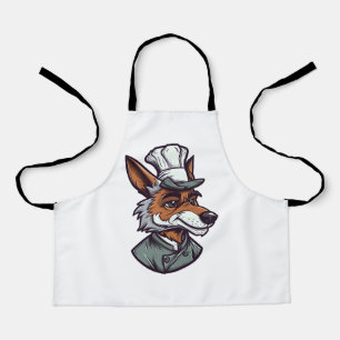 Cute Cartoon Wolf Chef Adorable Animal Graphic Apron