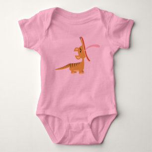 Cute Cartoon Yawning Thylacine Baby T-Shirt Bodysuit