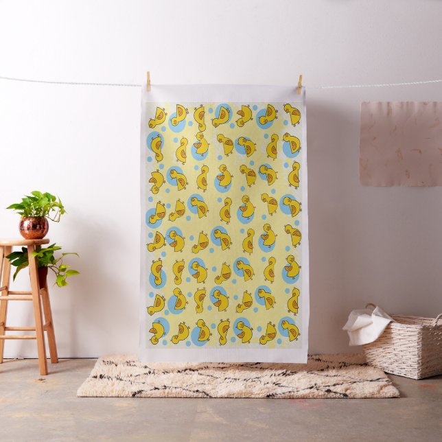 Cute Cartoon Yellow Ducklings Pattern Fabric (In Situ)