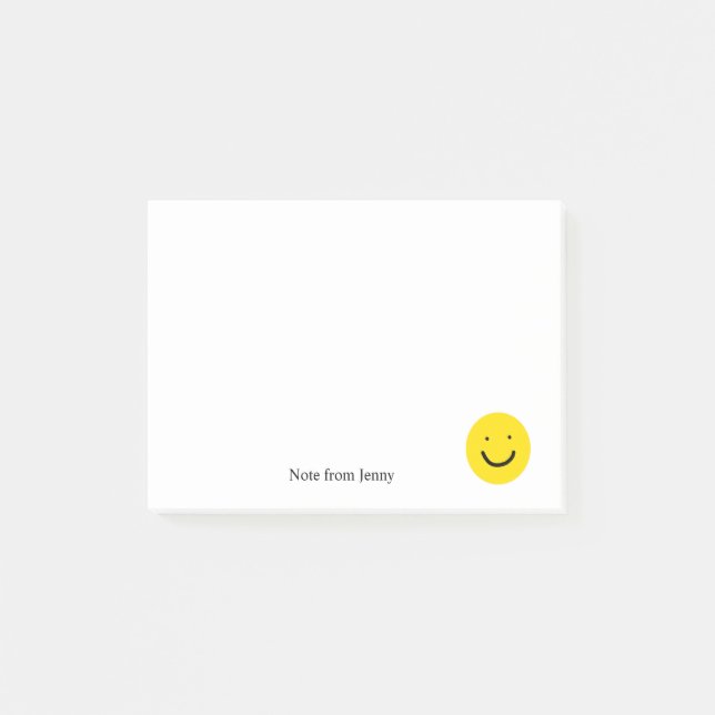 Cute Cartoon Yellow Happy Smiling Face Custom Post-it Notes (Front)