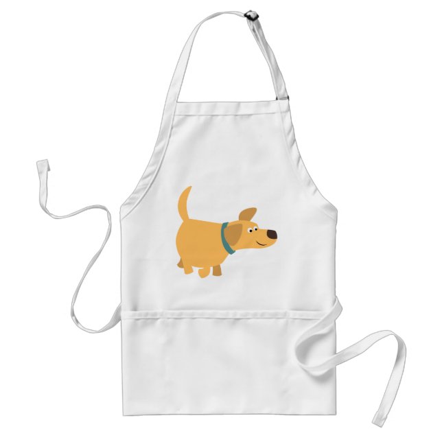 Cute Cartoon Yellow Labrador Apron (Front)