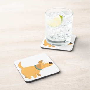 Cute Cartoon Yellow Labrador Coasters Set