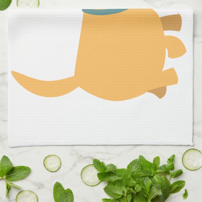 Cute Cartoon Yellow Labrador Kitchen Towel (Folded)