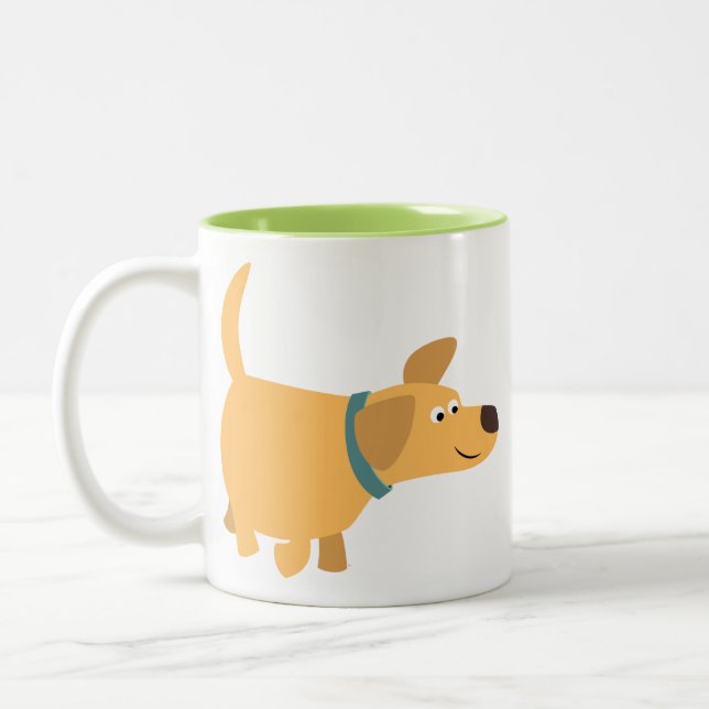 Cute Cartoon Yellow Labrador Mug (Left)