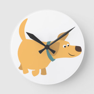 Cute Cartoon Yellow Labrador Wall Clock