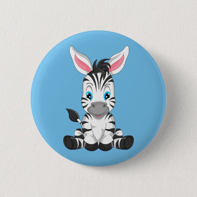 Cute Cartoon Zebra 6 Cm Round Badge (Front)