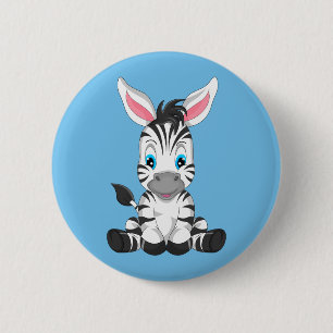 Cute Cartoon Zebra 6 Cm Round Badge