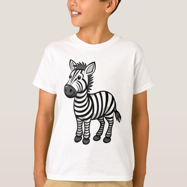 Cute Cartoon Zebra – Adorable Safari animal  T-Shirt (Front)