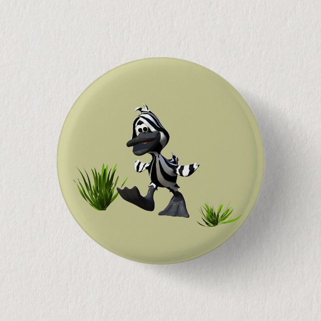 Cute Cartoon Zebra Duck 3 Cm Round Badge (Front)