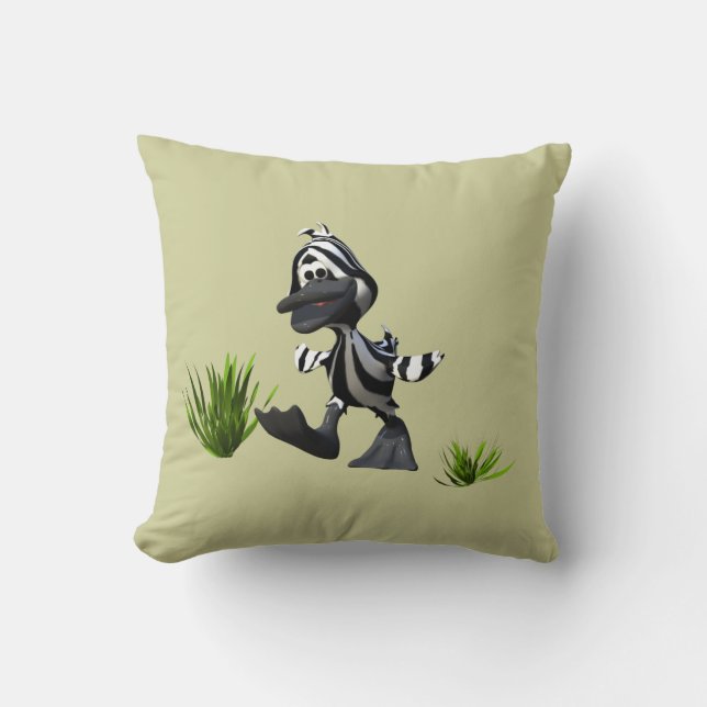 Cute Cartoon Zebra Duck Cushion (Front)