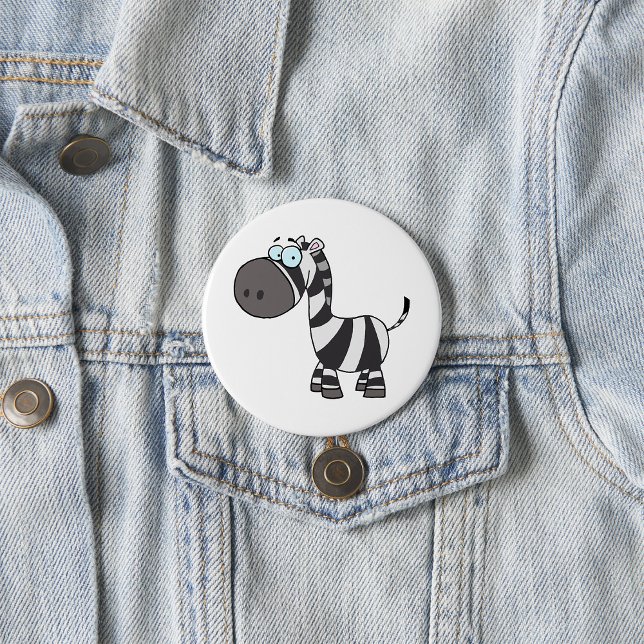 Cute Cartoon Zebra Funny Animal Character 7.5 Cm Round Badge (Creator Uploaded)