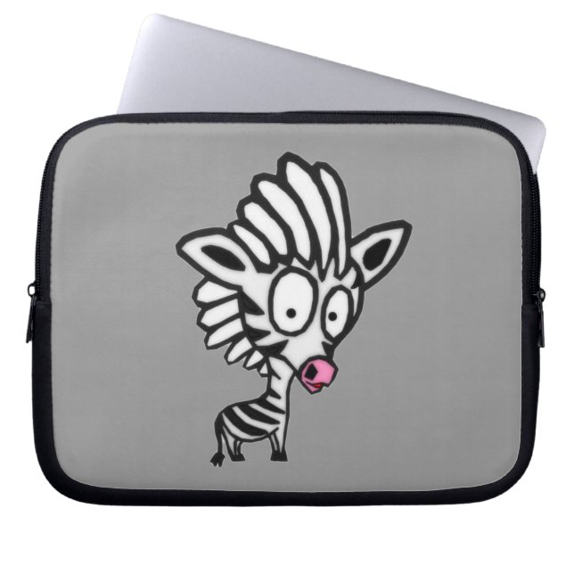 Cute Cartoon Zebra Laptop Sleeve (Front)