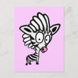 Cute Cartoon Zebra Postcard