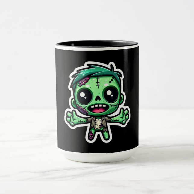 Cute, cartoon zombie  mug (Center)