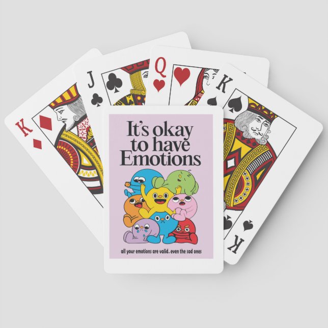 cute cartoons with decent face and emotions playing cards (Back)