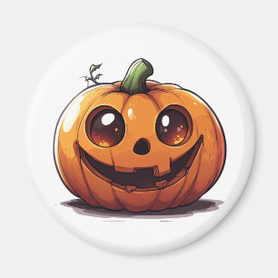 Cute carved Halloween pumpkin cartoon design Magnet
