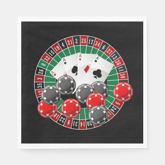 Cute Casino night party gambling Napkin (Front)