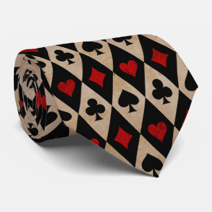 cute Casino tiled pattern neck tie