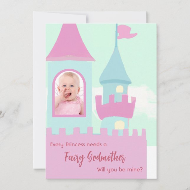Cute Castle Every Princess Needs a Fairy Godmother Invitation (Front)