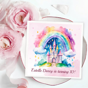 Cute Castle Girls Birthday Napkin