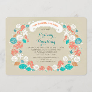 Cute casual beach bridal shower invitations