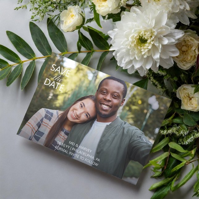 Cute Casual Photo Wedding Save the Date Magnetic Invitation (Creator Uploaded)