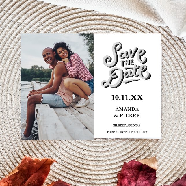 Cute Casual Photo Wedding Save the Dates Announcement Postcard (Creator Uploaded)
