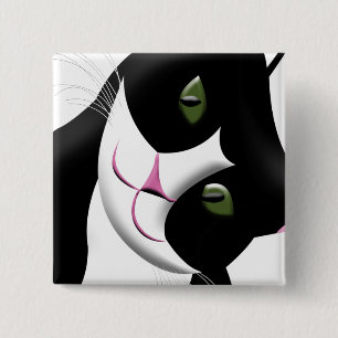 Cute Cat 15 Cm Square Badge