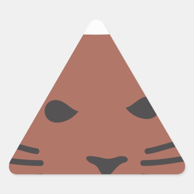 Cute Cat 2 Triangle Sticker (Front)
