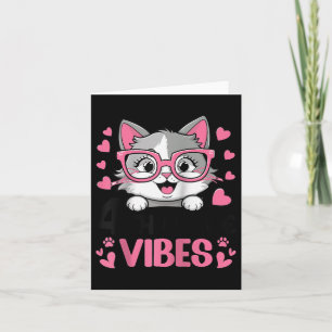Cute Cat 4th Grade Vibes Outfits For Girls-1st Day Card
