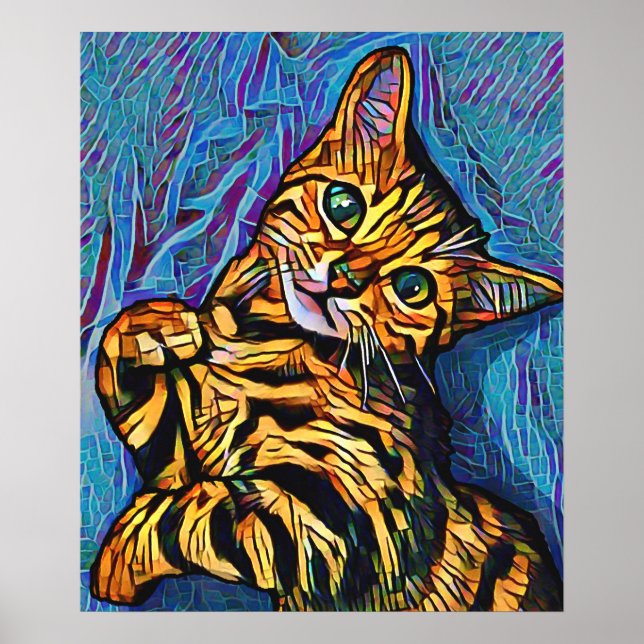 Cute Cat 684 Multicolor Kitten Poster (Front)