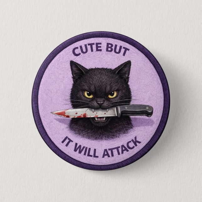 Cute Cat 6 Cm Round Badge (Front)