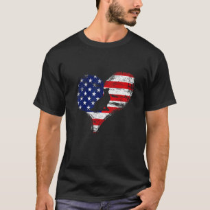 Cute Cat American Flag Heart Usa Patriotic Pride 4 T-Shirt