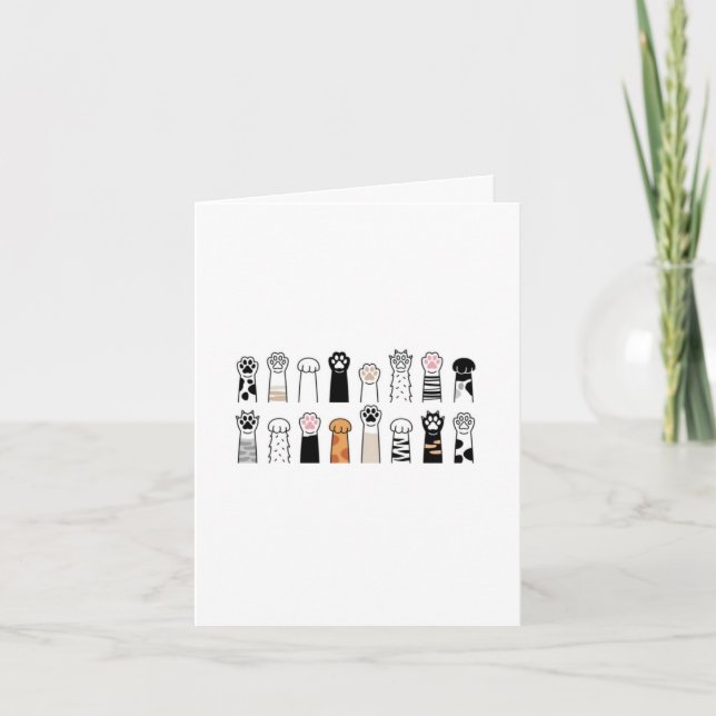 cute cat and dog paws card (Front)