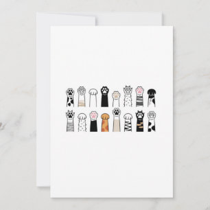 cute cat and dog paws invitation