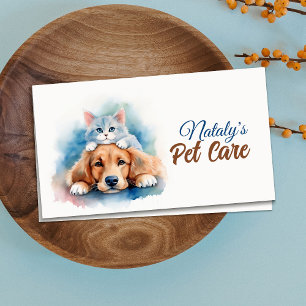 Cute Cat and dog Pet sitter Business Card