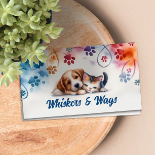 Cute Cat and dog Pet sitter Business Card
