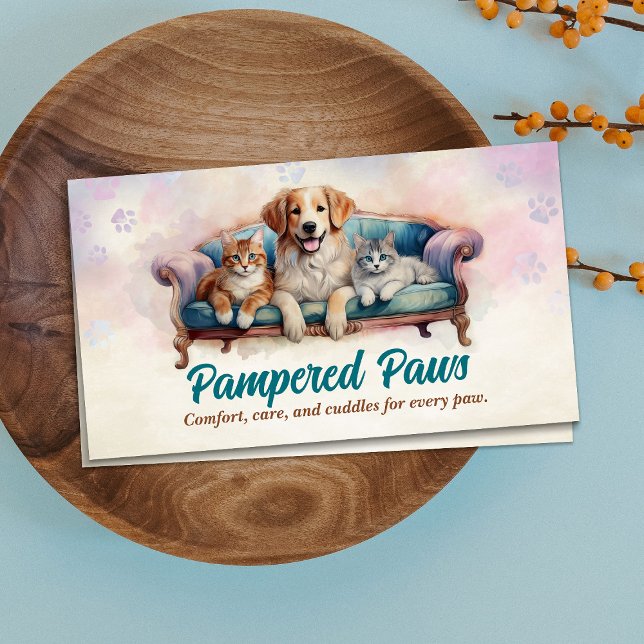 Cute Cat and dog Pet sitter Business Card (Creator Uploaded)