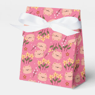 Cute Cat and Flowers Favour Box