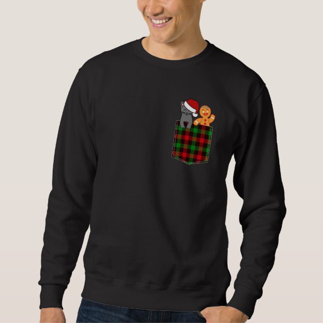 Cute Cat And Gingerbread Christmas Cats Sweatshirt (Front)