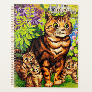 Cute cat and kittens drawing by Louis Wain Planner