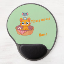 Cute Cat and Mouse Personalised Mouse Gel Mousepad