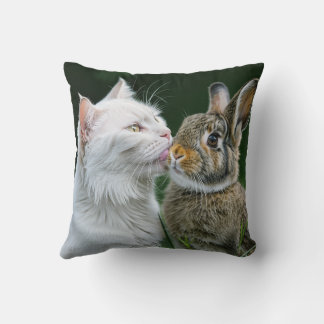 Cute cat and rabbit pillow cushion