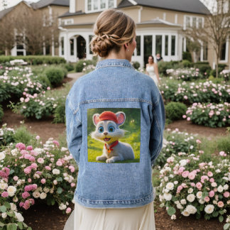 Cute Cat And Rat Denim Jacket
