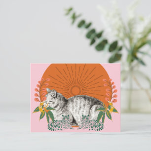 Cute Cat and Tigers Postcard Playful Tiger