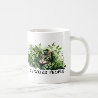 Cute Cat and Weird People Quote Coffee Mug